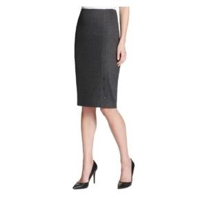 Pinstripe Knee-Length Pencil Skirt